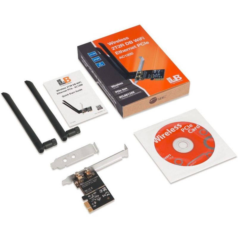 SIIG Wireless 2T2R Dual Band WiFi Ethernet PCIe Card AC1200 LBWR0011S1