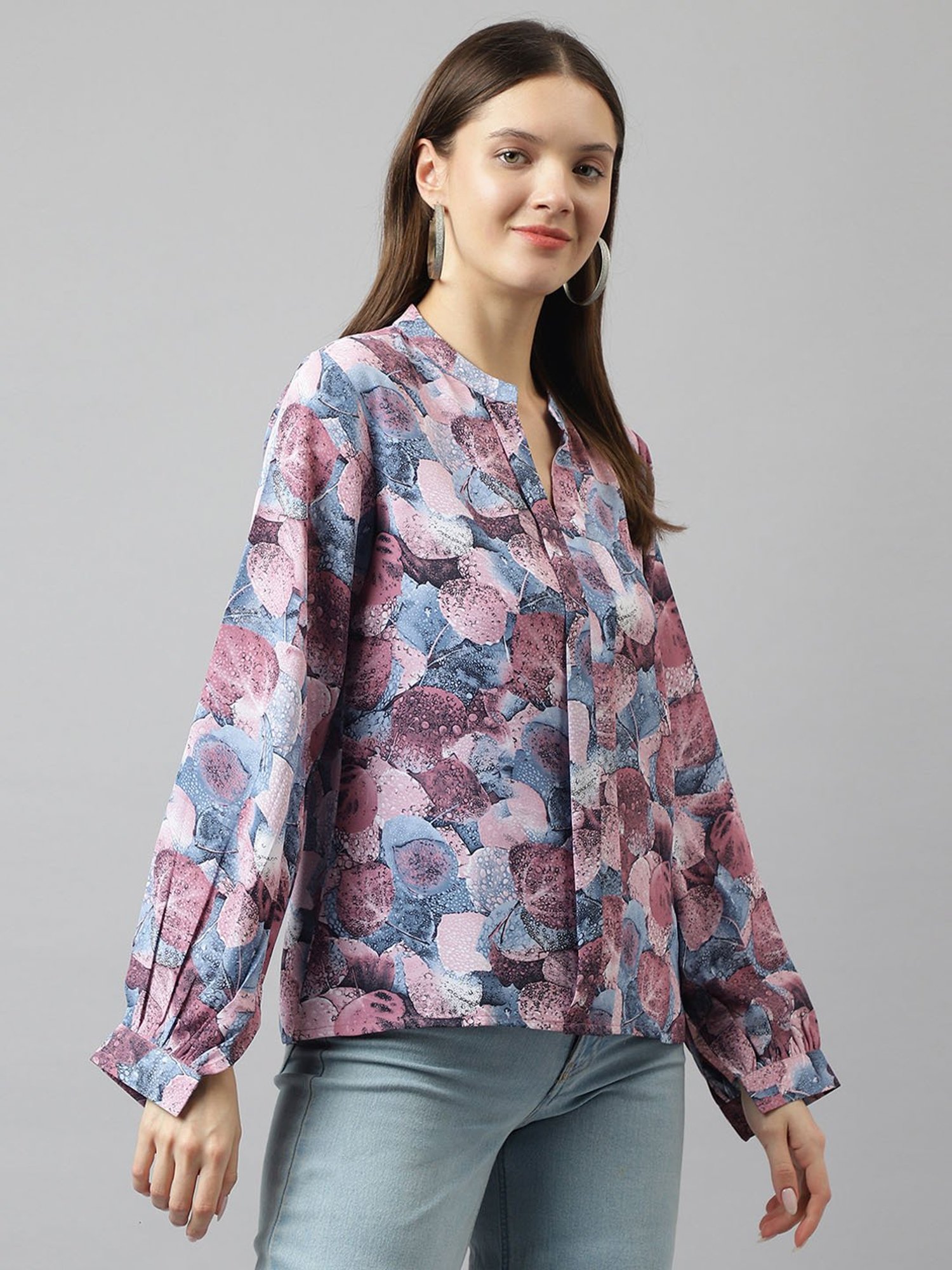 KERI PERRY Purple Printed Top