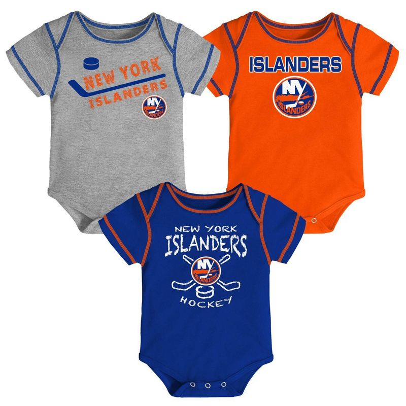 NHL New York Islanders Baby Boys' Game Winner Bodysuit Set 3pk - 6-9M