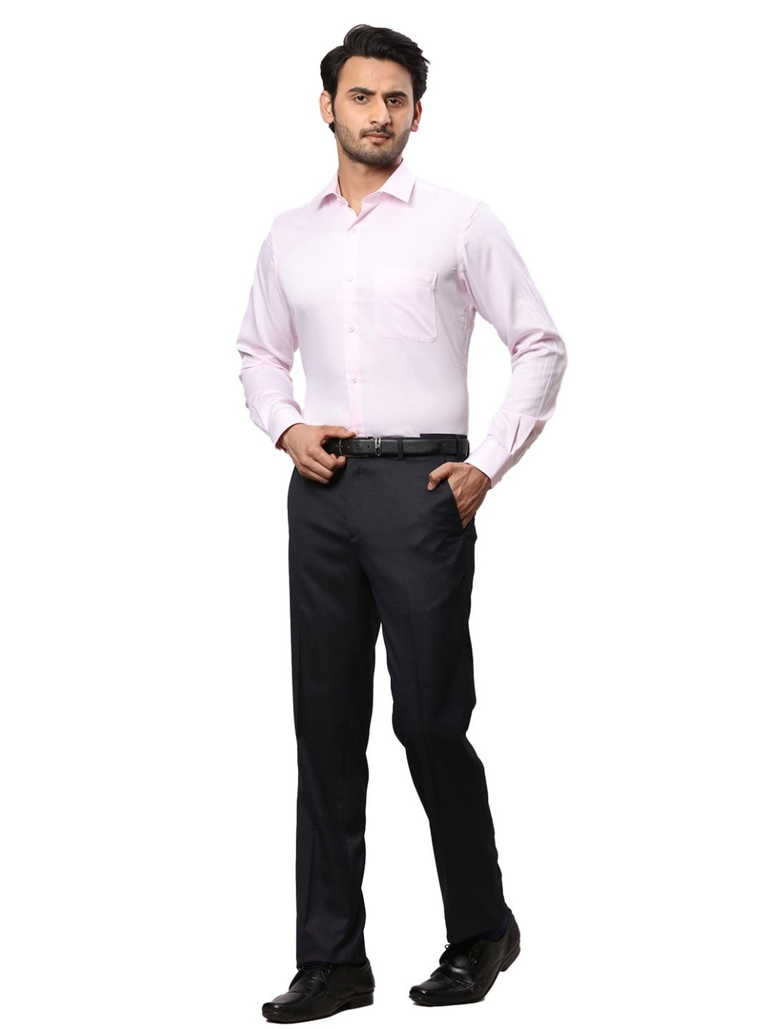 Raymond Blue Contemporary Fit Texture Trousers