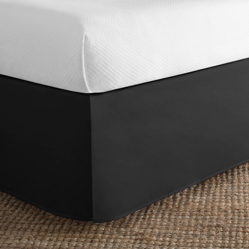 Luxury Hotel Twin Extra Long Classic Tailored Bed Skirt Black