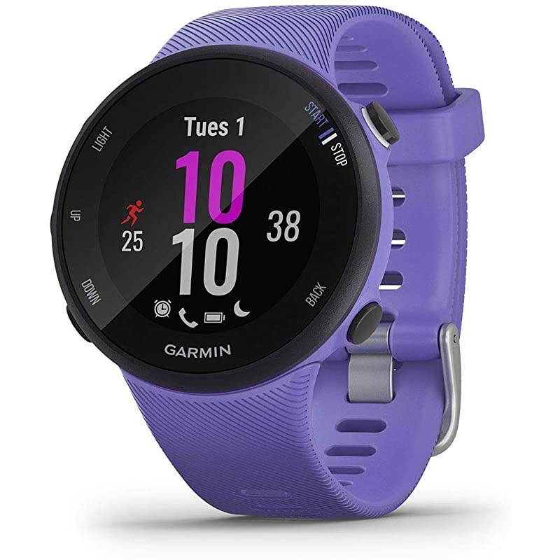 Garmin Forerunner 45S GPS Running Watch Gift Box Bundle | Includes  HD Screen Protectors, USB Adapters & Hard Case | Heart Rate Watch | Pace, Distance, Stress Tracking | Iris, 010-02156-01