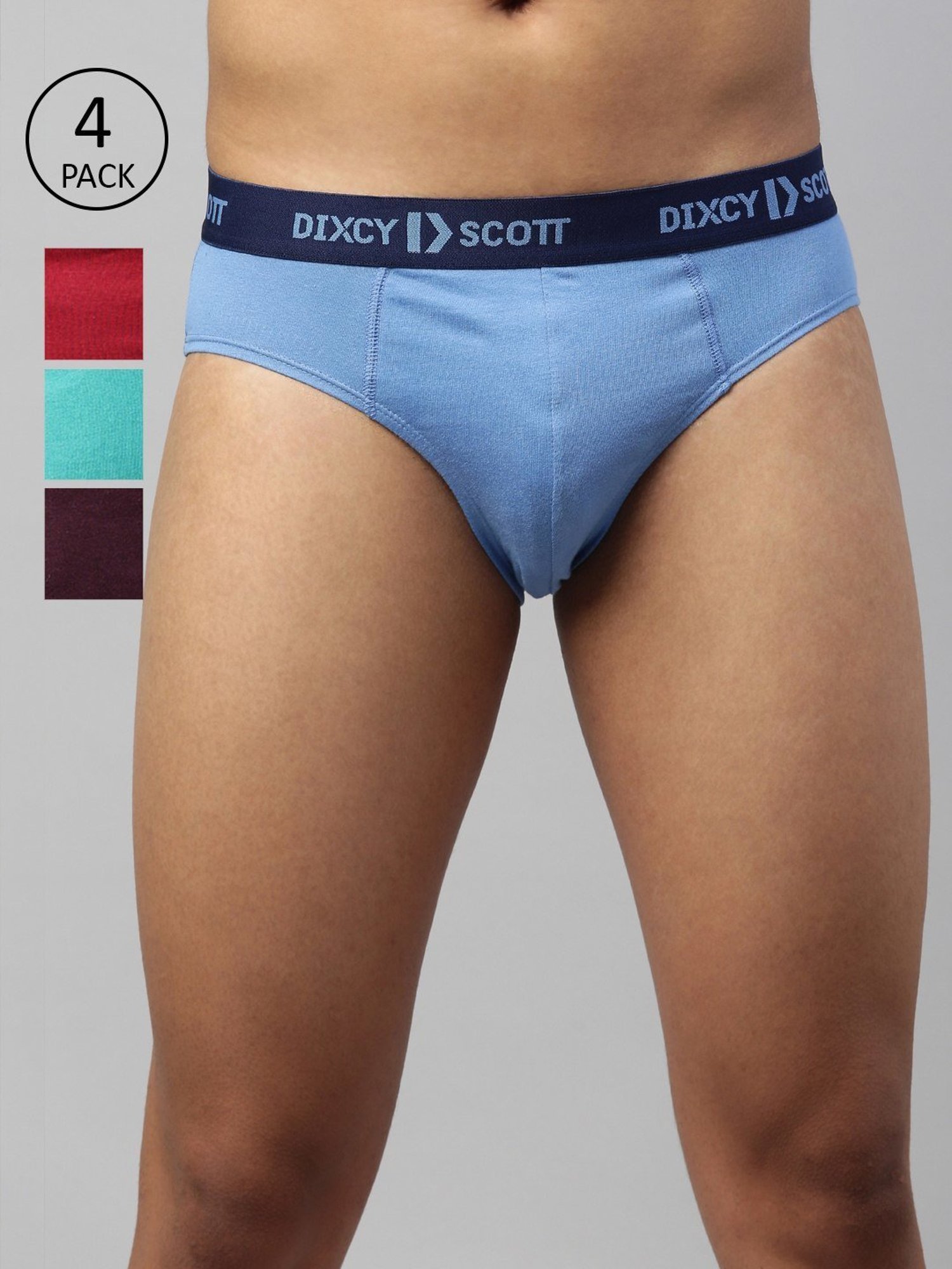 Dixcy Scott Maximus Multi Cotton Regular Fit Briefs - Pack Of 4