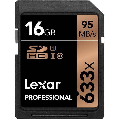 Lexar 16GB Professional Class 10 UHS-I U1 633x SDHC Memory Card #LSD16GCB1NL633