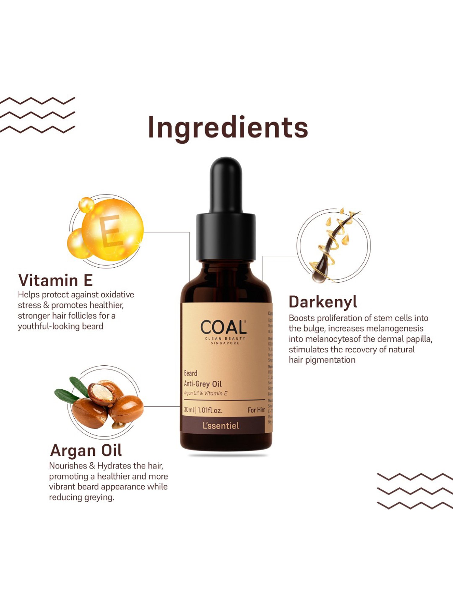 COAL Clean Beauty Beard Anti-Grey Oil - 30 ml