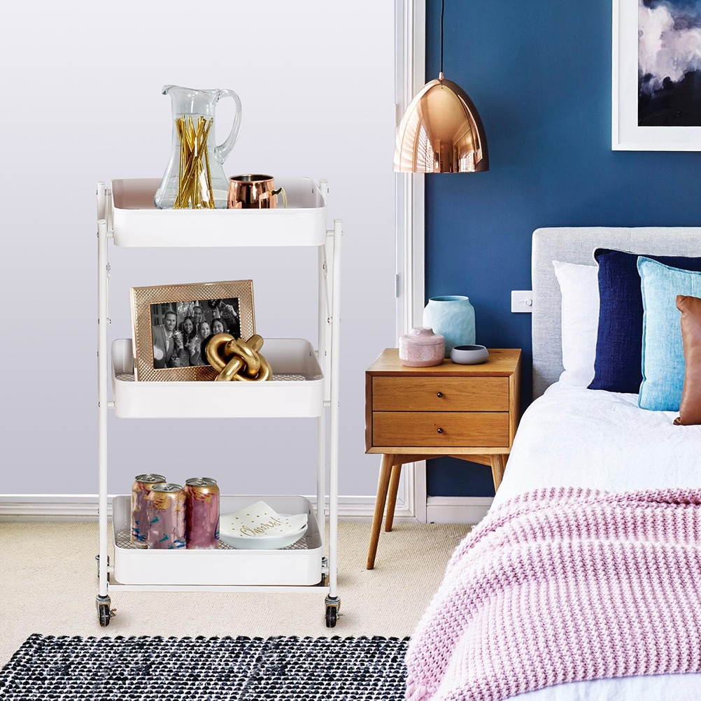 1pc Safe Practical Stylish Kitchen Storage Cart Home Storage Rack Utility Cart for Kitchen