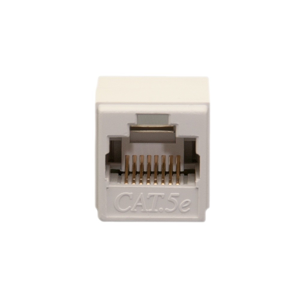 Cable Wholesale Cat 5e Coupler, White, RJ45 Female, Unshielded