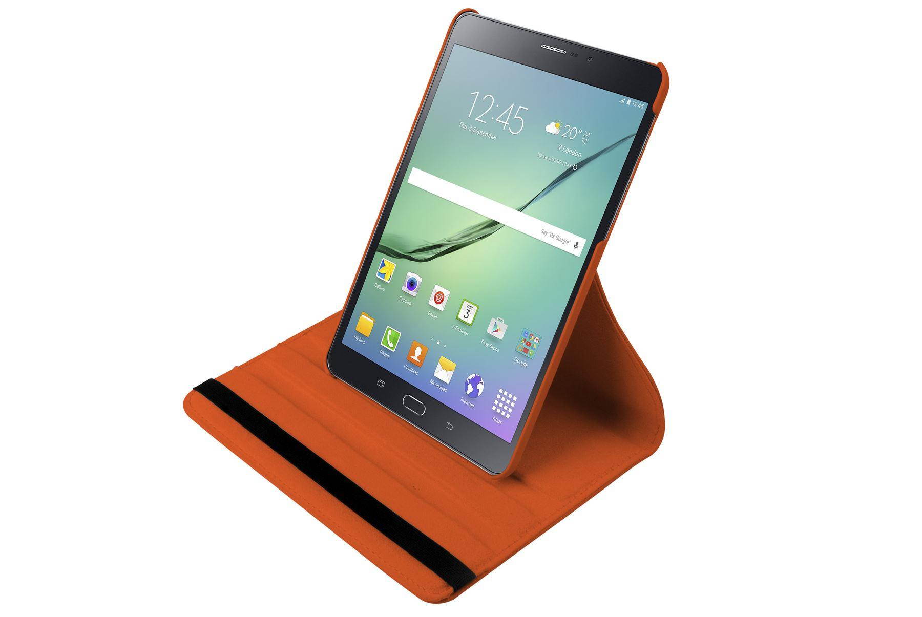 Hellfire Trading PU Leather Case 360 Rotatin for Samsung Galaxy Tab S2 T715 T710 - Orange