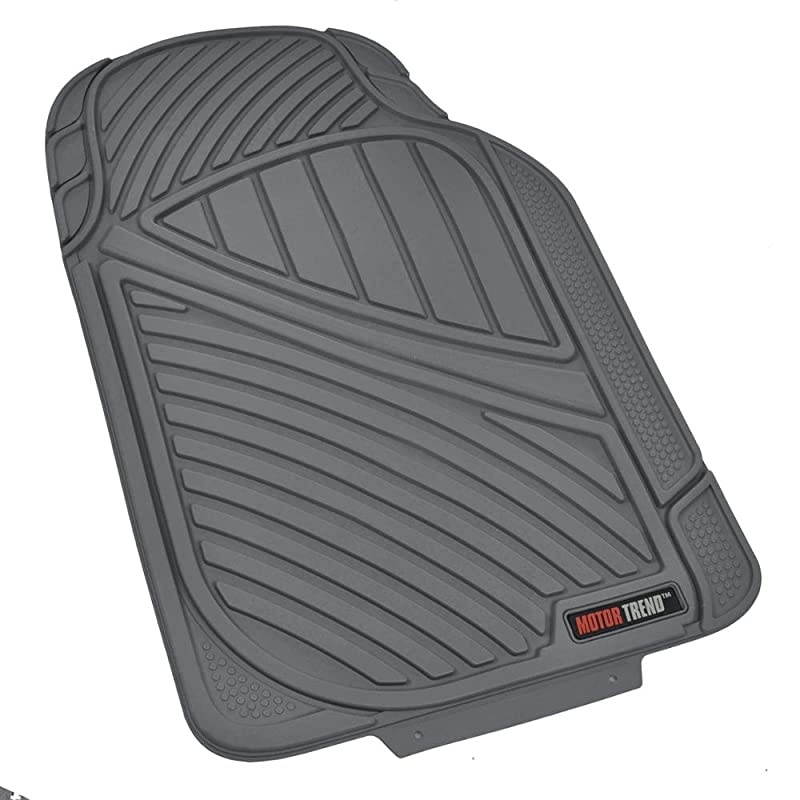 FlexTough Performance All Weather Rubber Car Floor Mats with Cargo Liner &ndash; Full Set Front & Rear Odorless Floor Mats for Cars Truck SUV, BPA-Free Automotive Floor Mats (Gray)