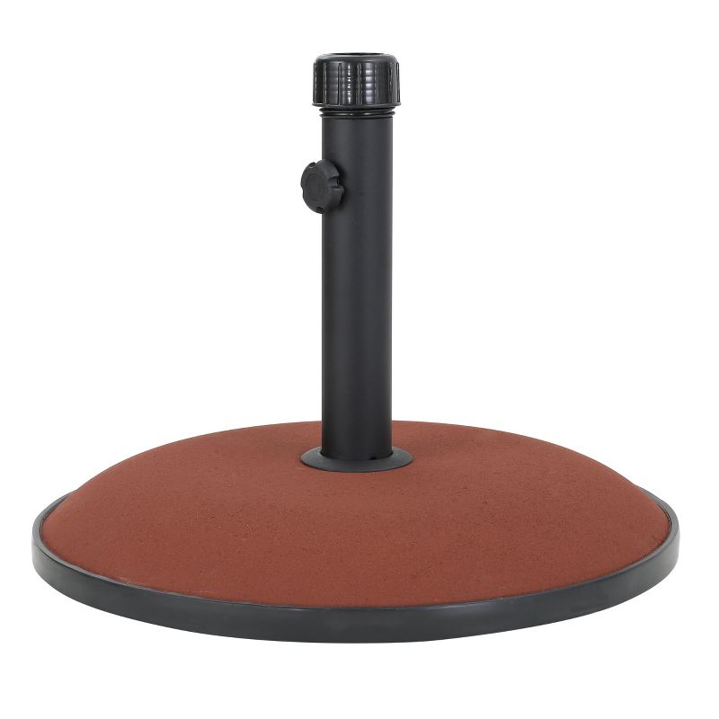 Terracotta 33lbs Round Concrete and Iron Umbrella Base - Brownish Red - Christopher Knight Home