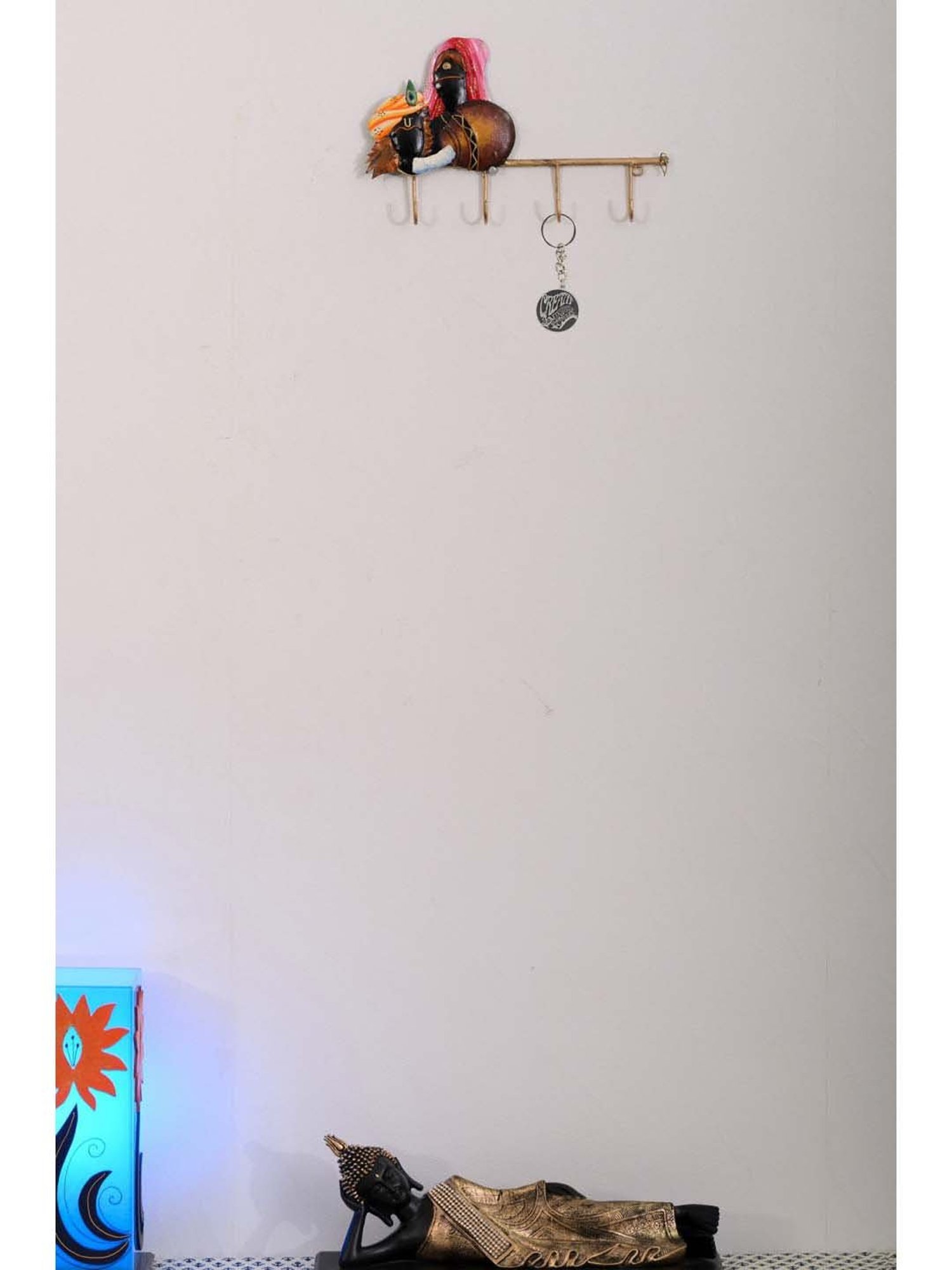 eCraftIndia Radha Krishna Wrought Iron Key Holder