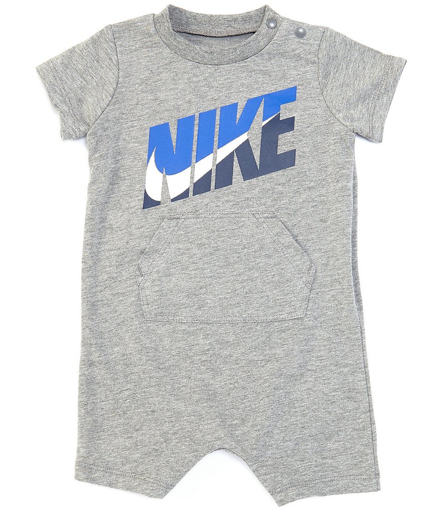 Nike Baby Boys Newborn-9 Months Short-Sleeve Tri-Color Logo Romper