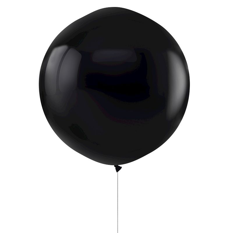 3' Jumbo Gender Reveal Pink and Blue Confetti Balloon Kit Black