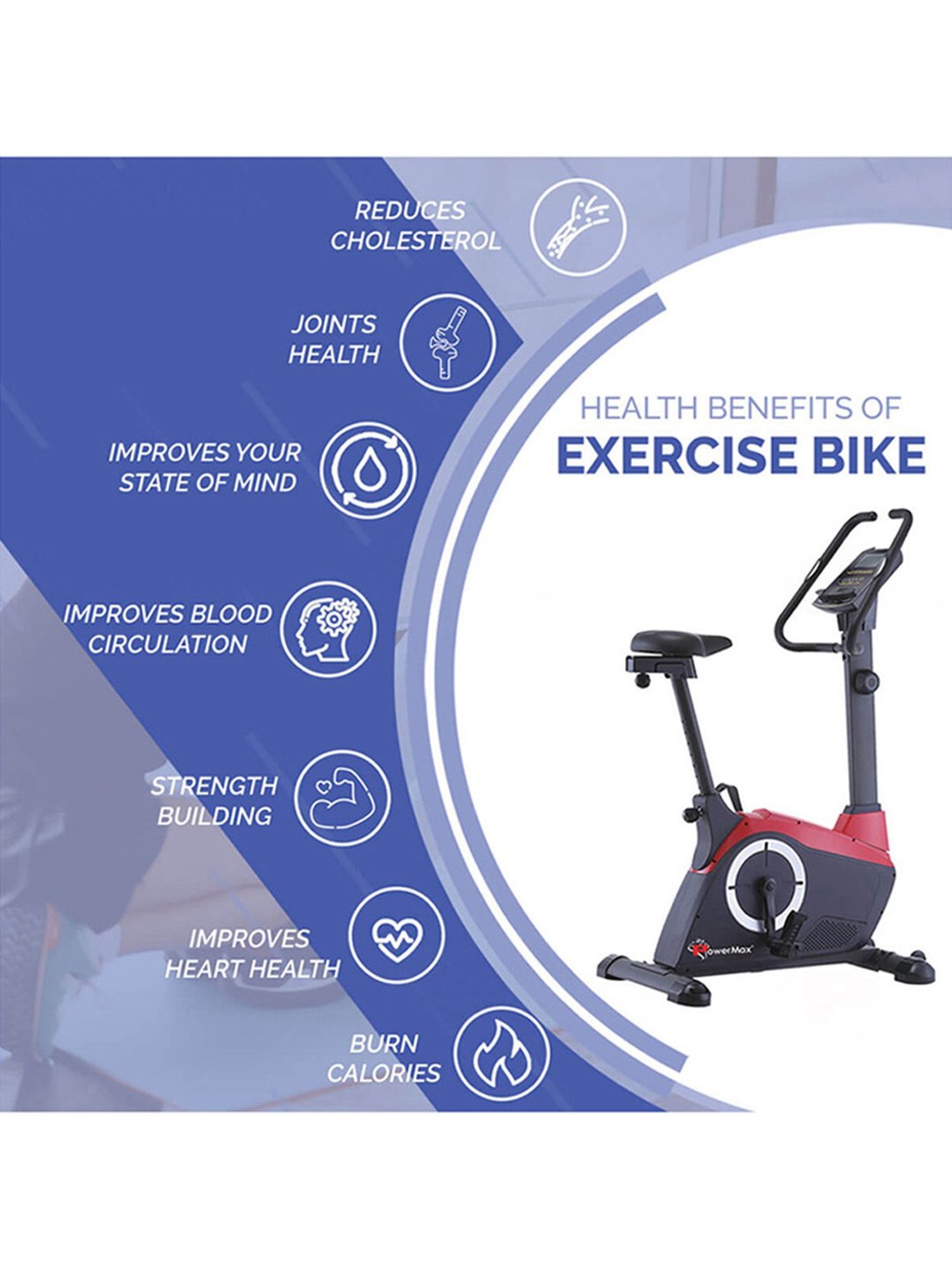 PowerMax Fitness BU-800 Upright Bike (Black)