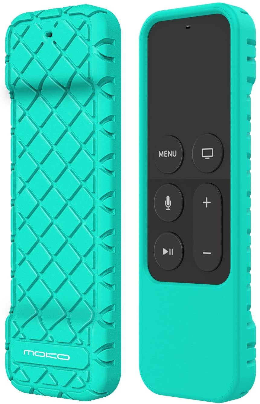 MoKo Protective Case Fit Apple TV 4K/4th Gen Remote, Flexible Lightweight Non-Slip-Grip & Secure Silicone Cover Compatible with Apple TV 4K Siri Remote Controller - Green