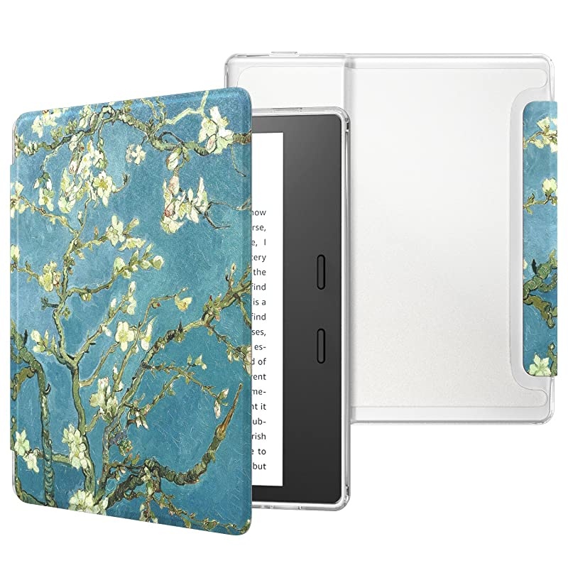 Case Fits AllNew Kindle Oasis 9th and 10th Generation ONLY 2017 and 2019 Release Slim Lightweight Cover with Translucent Frosted Back Protector Almond Blossom