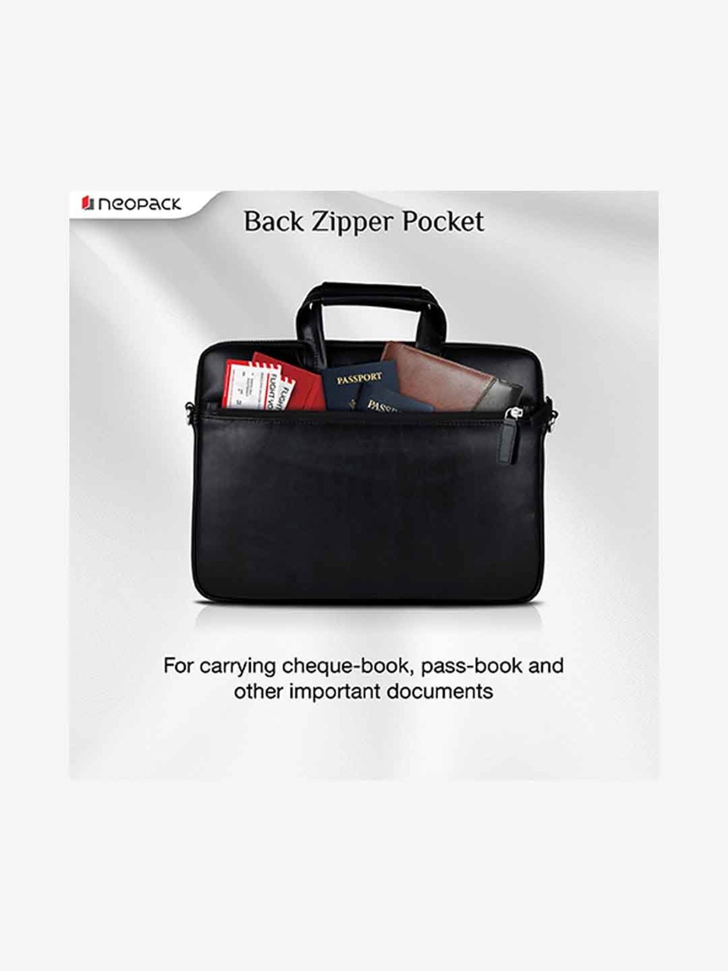 Neopack Leather Sleeve Laptop Bag for 15 Inch Laptops & 16 Inch Macbooks (Black)