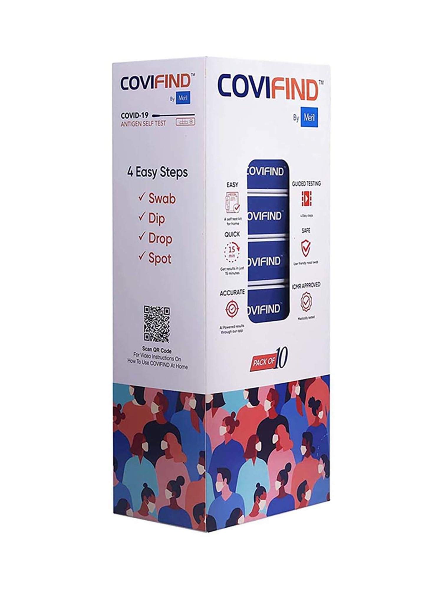 CoviFind Covid19 Rapid Antigen and Covid Test Kit ICMR Approved - Pack of 10