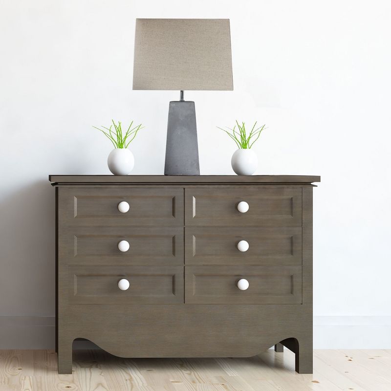 23" Concrete Industrial Table Lamp with Canvas Shade (Includes CFL Light Bulb) Gray - American Art Decor