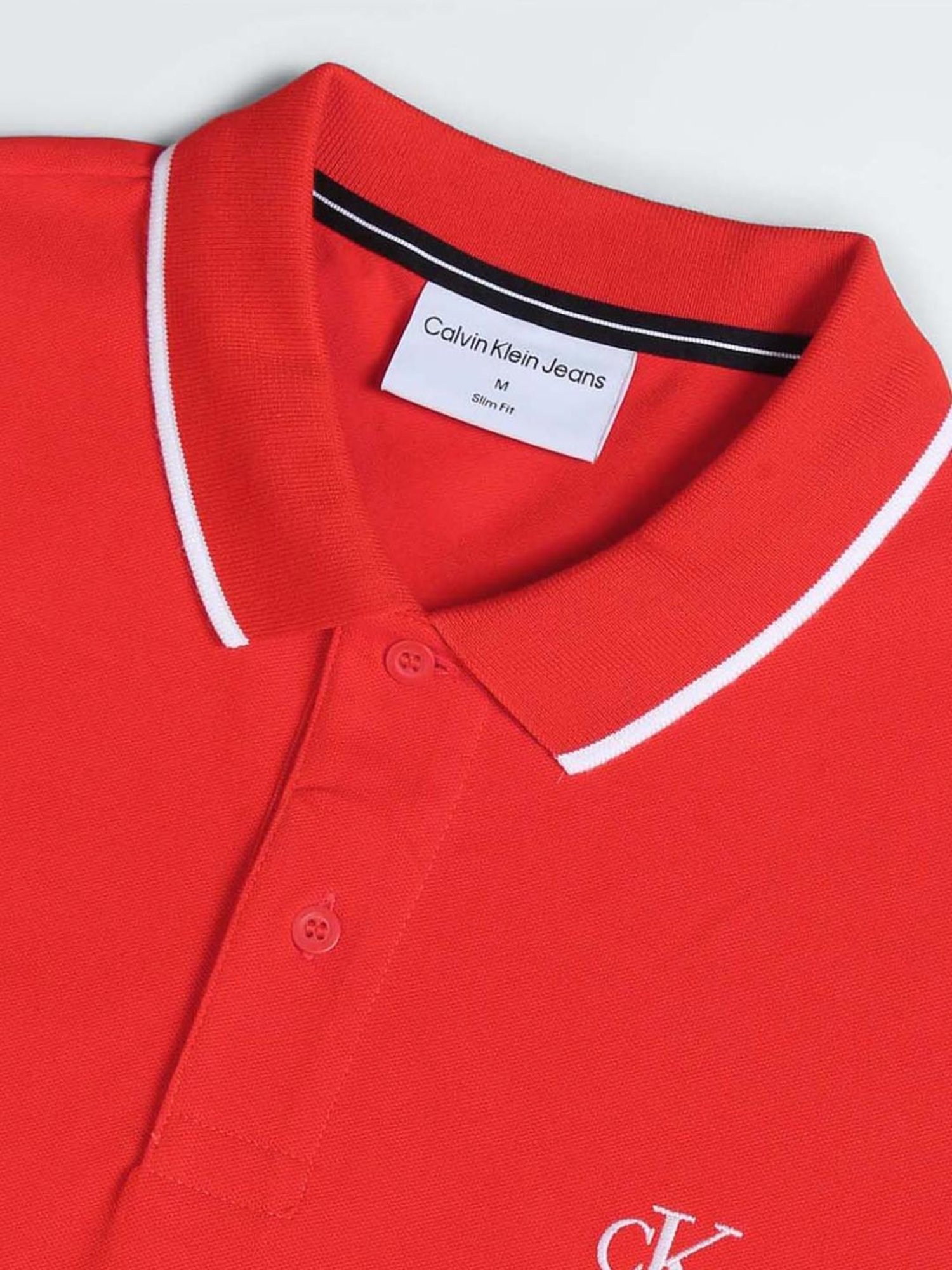 Calvin klein Jeans Fiery Red Slim Fit Polo T-Shirt