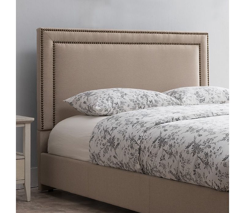 Glenwillow Home Baffin Upholstered Headboard in Taupe Linen, King/California King Size