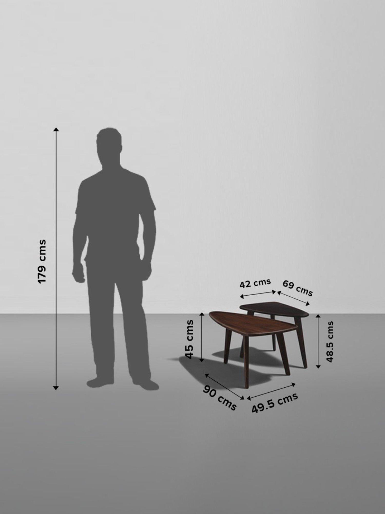 Sleepyhead Twosome Brown Mango Wood Nesting Table