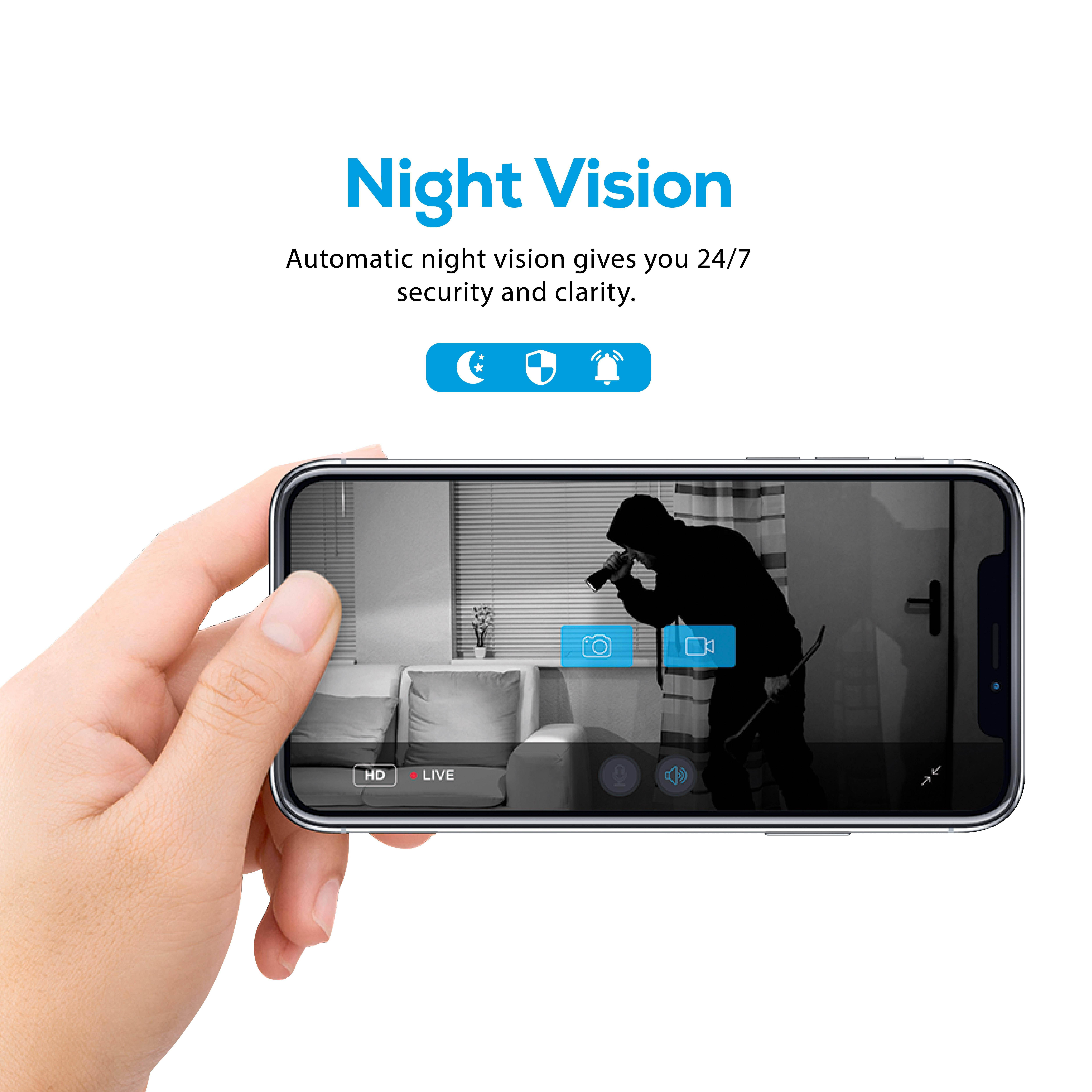 Geeni SENTINEL 1080p HD Pan & Tilt Security Camera &ndash; Indoor Security Camera for Home Security &ndash; No Hub Required &ndash; Works with Amazon Alexa, Google Assistant & Microsoft Cortana, Requires 2.4 GHz Wi-Fi