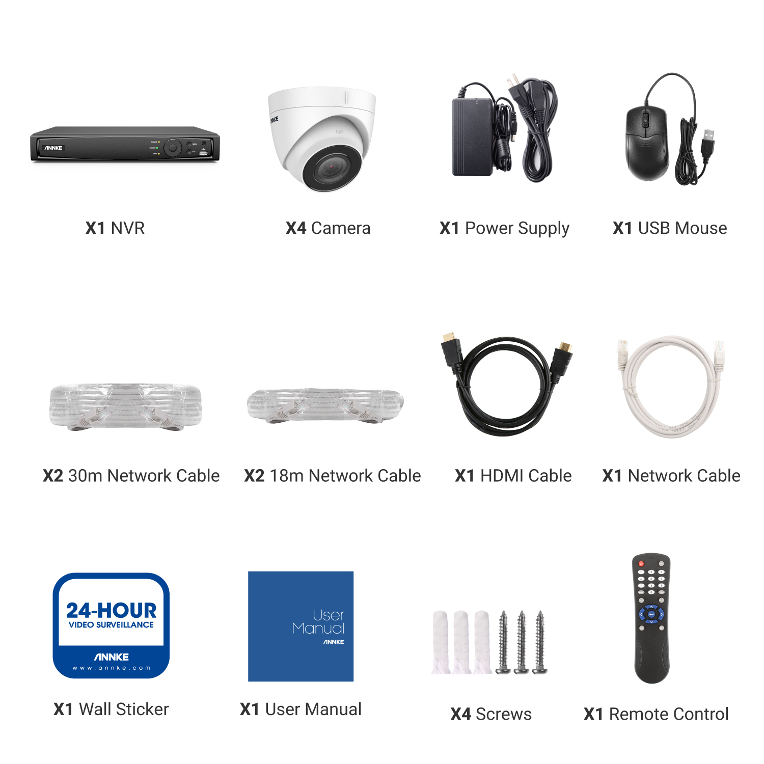 ANNKE 5MP PoE Turret Security Camera System 8CH 4K NVR Video Surveillance For Home Department