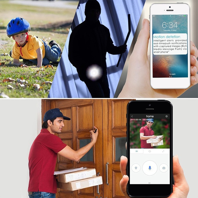 HD 720P Wireless Mini WiFi Smart Security Cloud Storage IP Camera Night Version Network Baby Monitor Two Way Radio