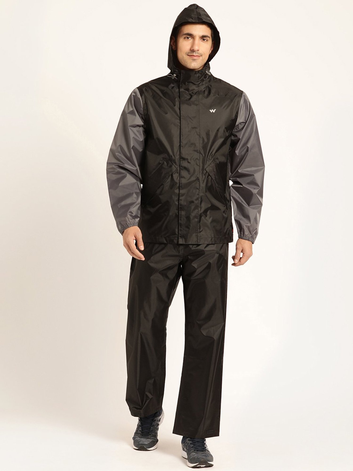 Wildcraft Black Hooded Raincoat Set