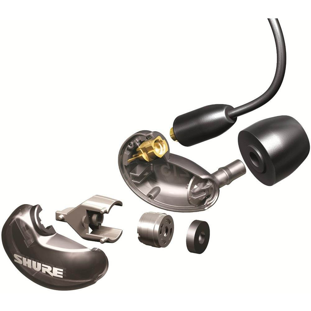 Shure SE215 Sound Isolating Earphones Black with Triple Flange Sleeves (3 Pairs)