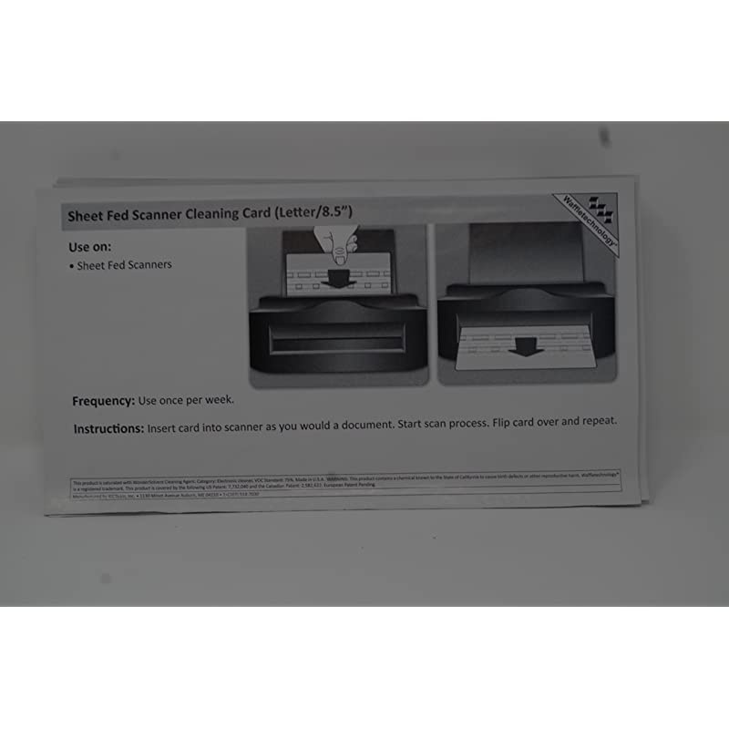 Sheet Fed Scanner Cleaning Card Featuring  15 Sheets 15