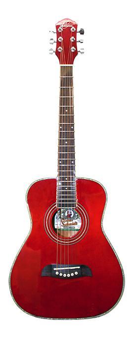 Oscar Schmidt 1/2 Size Acoustic Guitar,Trans Red, OGHSTR