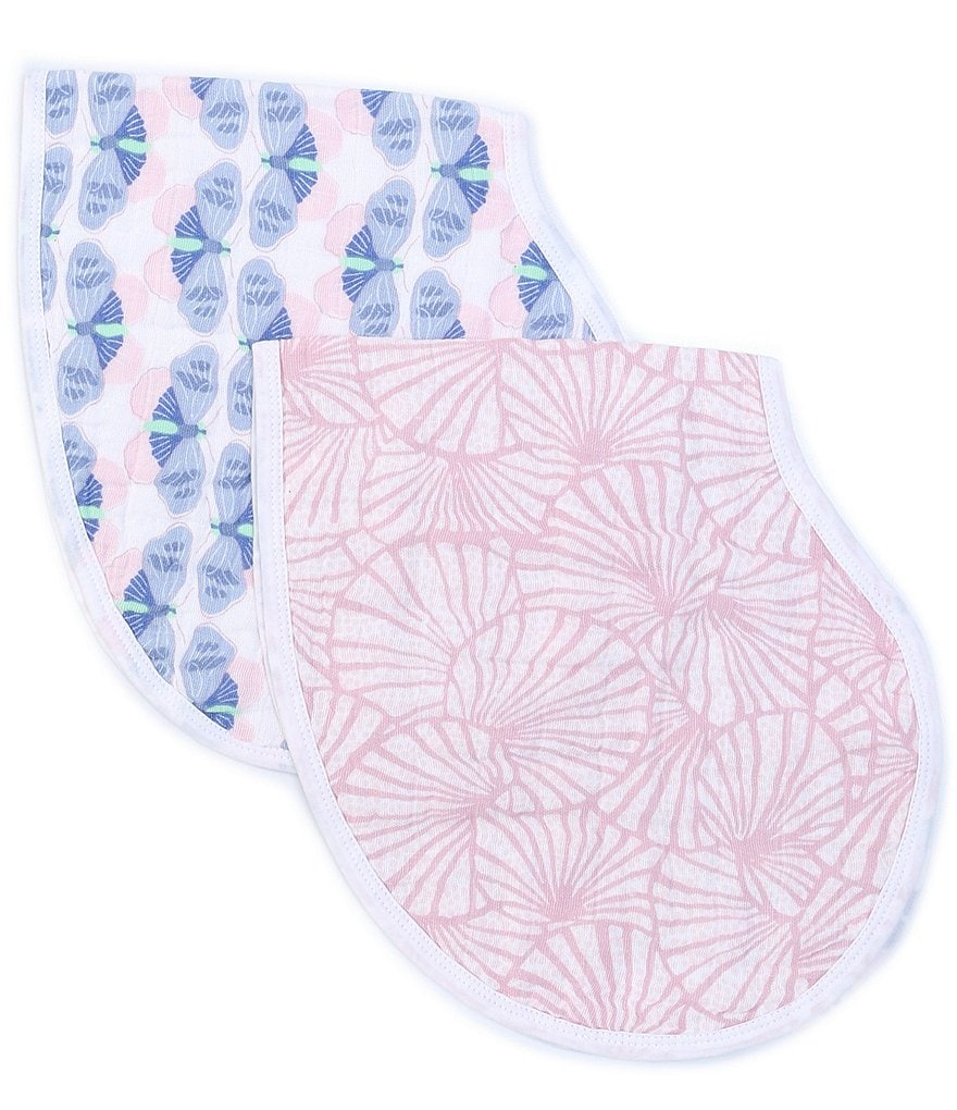 Aden + Anais Baby Girls Deco Print 2-Pack Burp Bibs