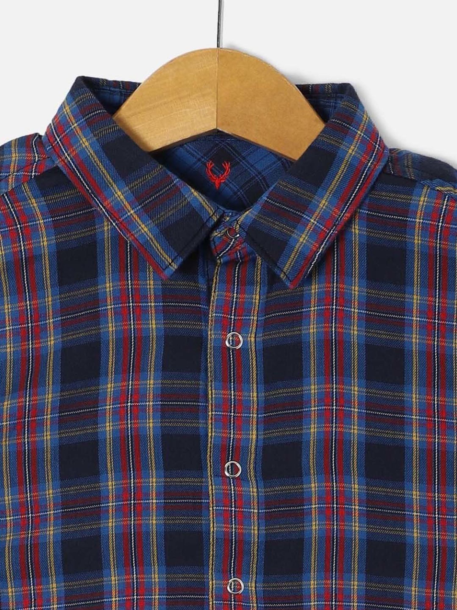 Allen Solly Junior Multicolor Cotton Chequered Full Sleeves Shirt