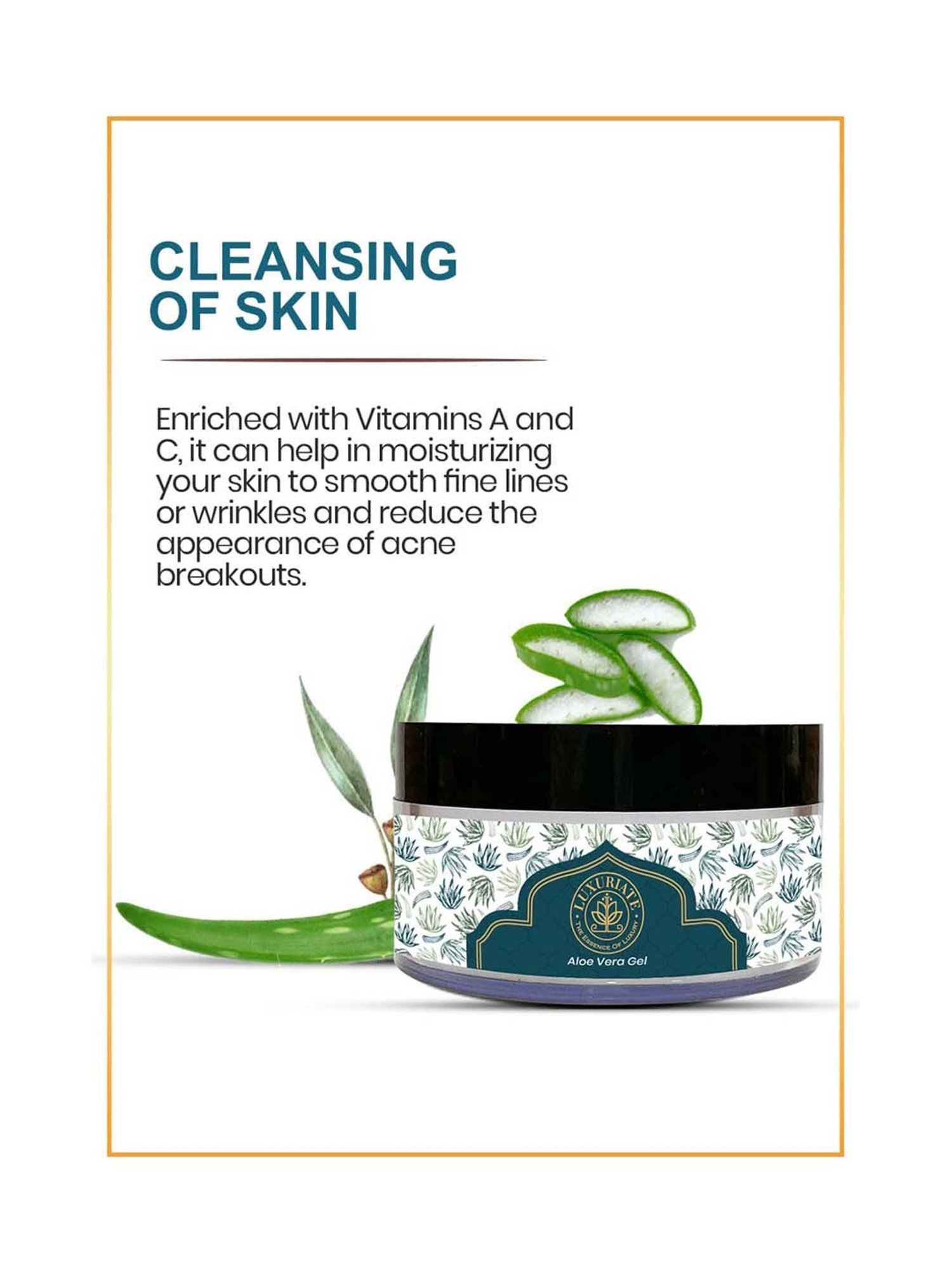 Luxuriate Natural Bio Organic Non-Toxic Aloe Vera Gel - 100 gm