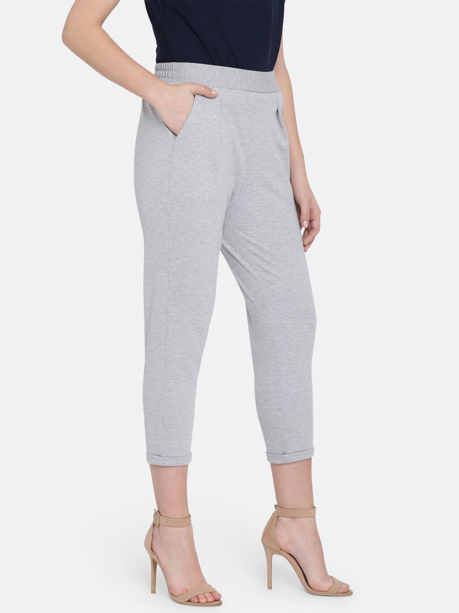 ISU by Radhika Apte Grey Textured Trousers