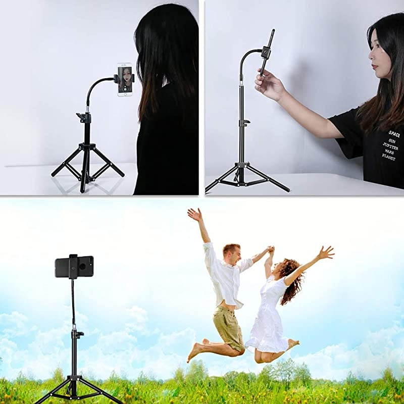 Cell Phone Tripod  19quot Height Adjustable Selfie Stick Tripod Sturdy and Lightweight Smartphone Stand for StreamingVloggingYouTubeVideo ShootingPhotographyCompatible with Phone and Camera