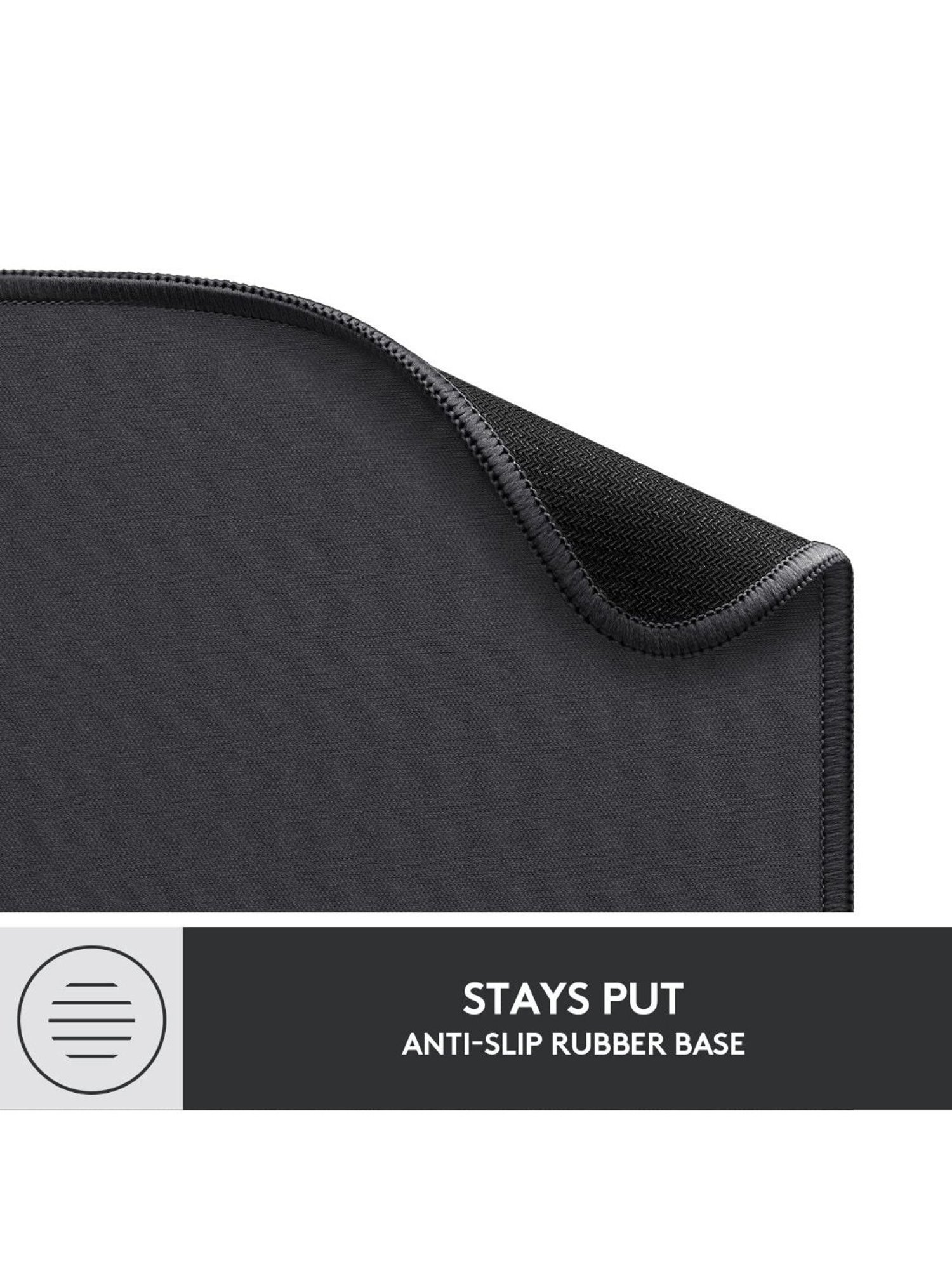 Logitech Mouse Pad - Studio Series, Computer Mouse Mat with Anti-Slip Rubber Base (Graphite Black)