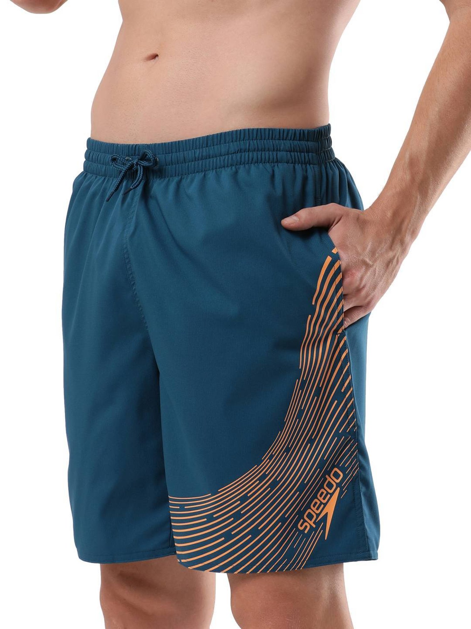 Speedo Dark Teal Regular Fit Printed Swim Shorts