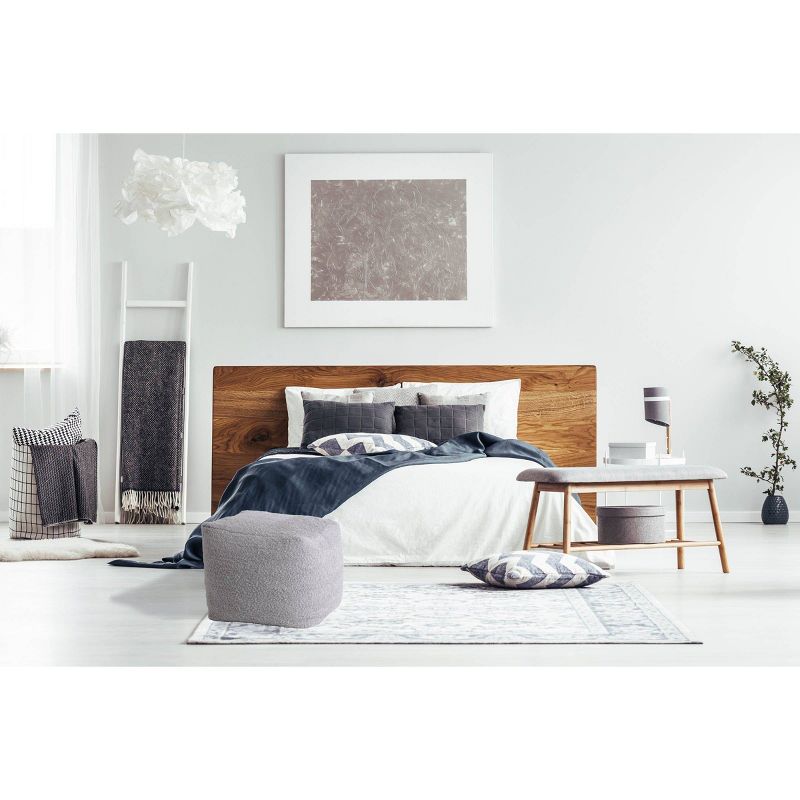 Square Ottoman Faux Shearling Gray - Gold Medal Bean Bags