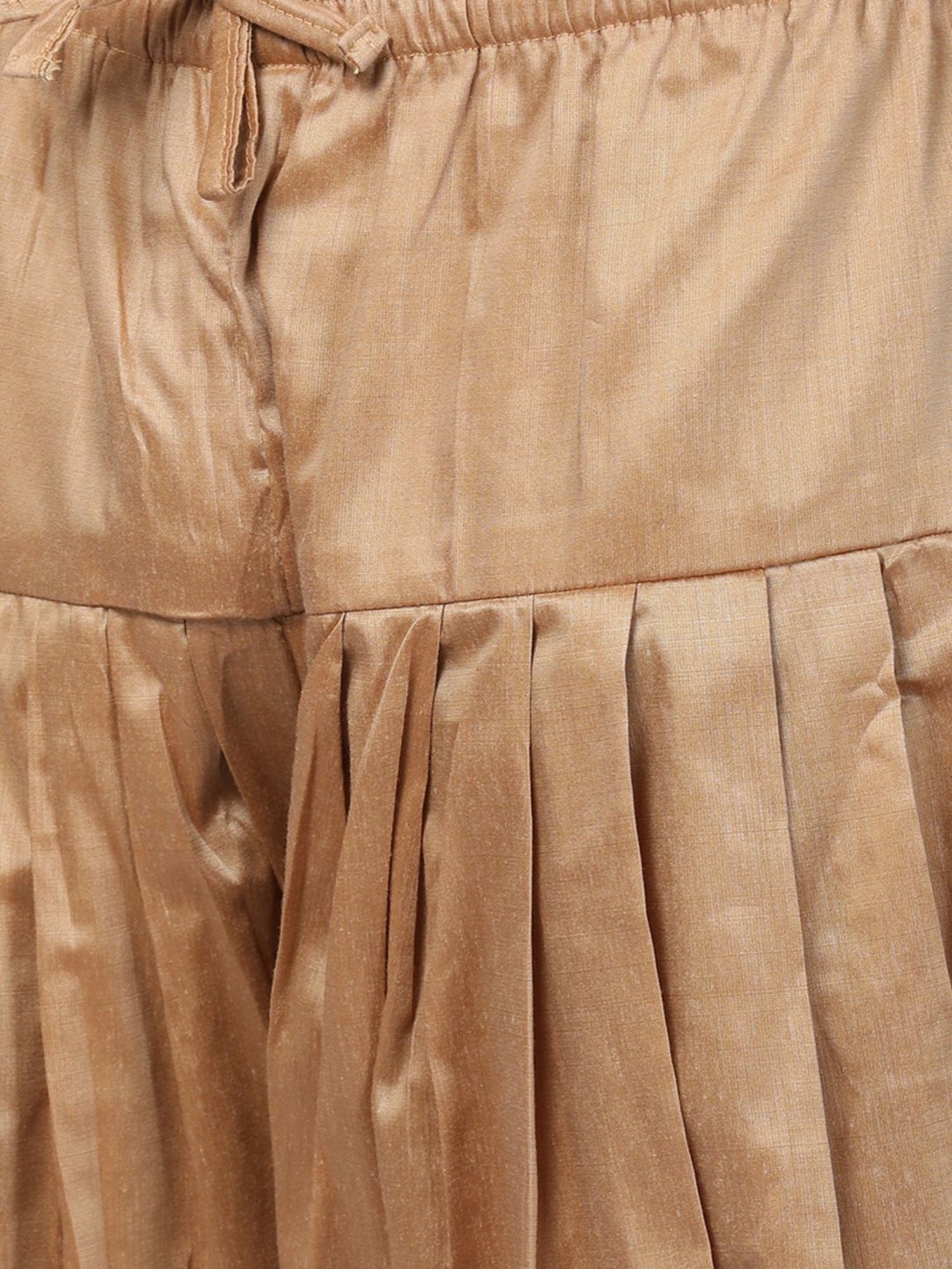 VASTRAMAY Beige Straight Fit Striped Sherwani Set