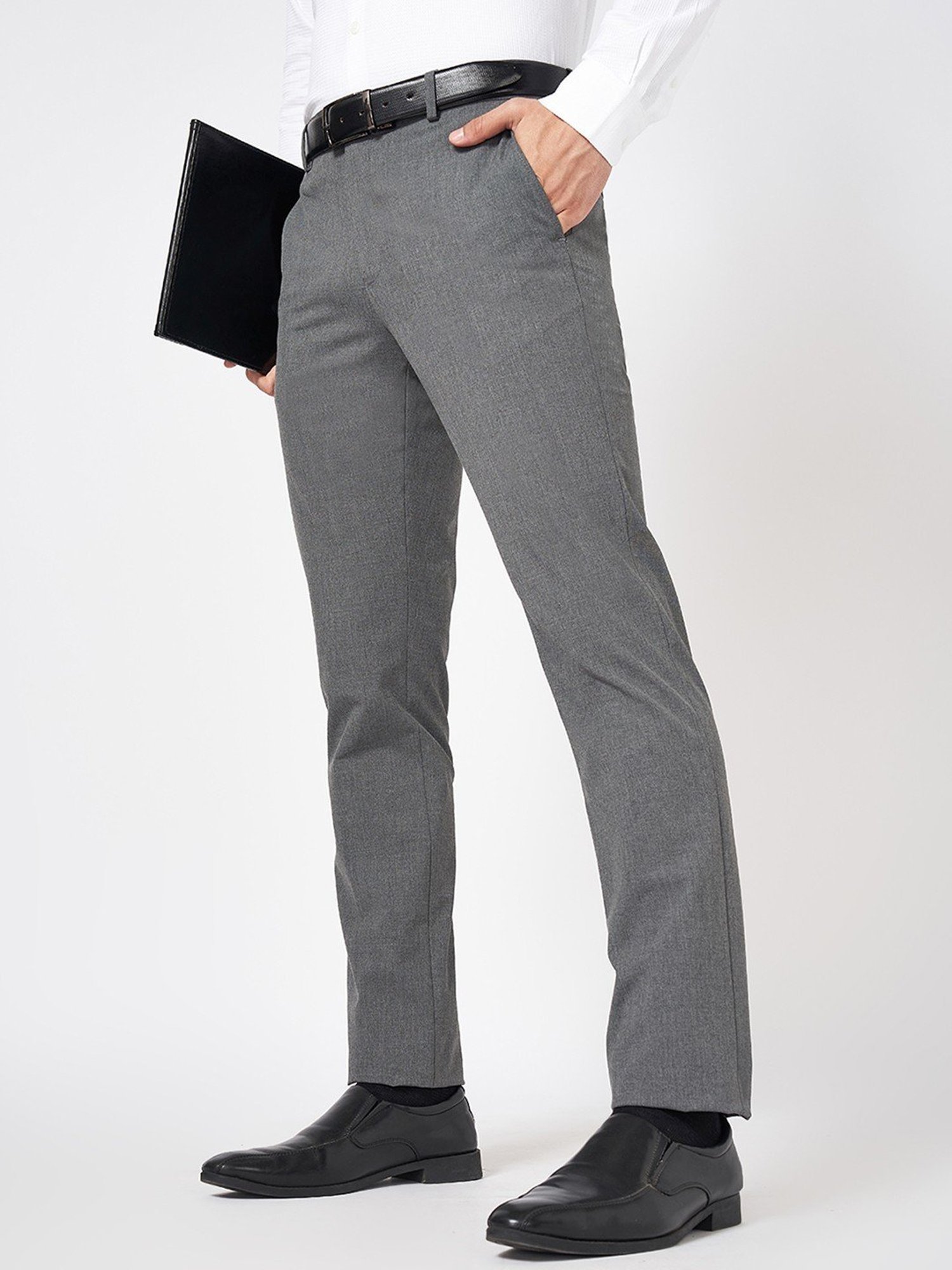 Arrow Navy Regular Fit Trousers