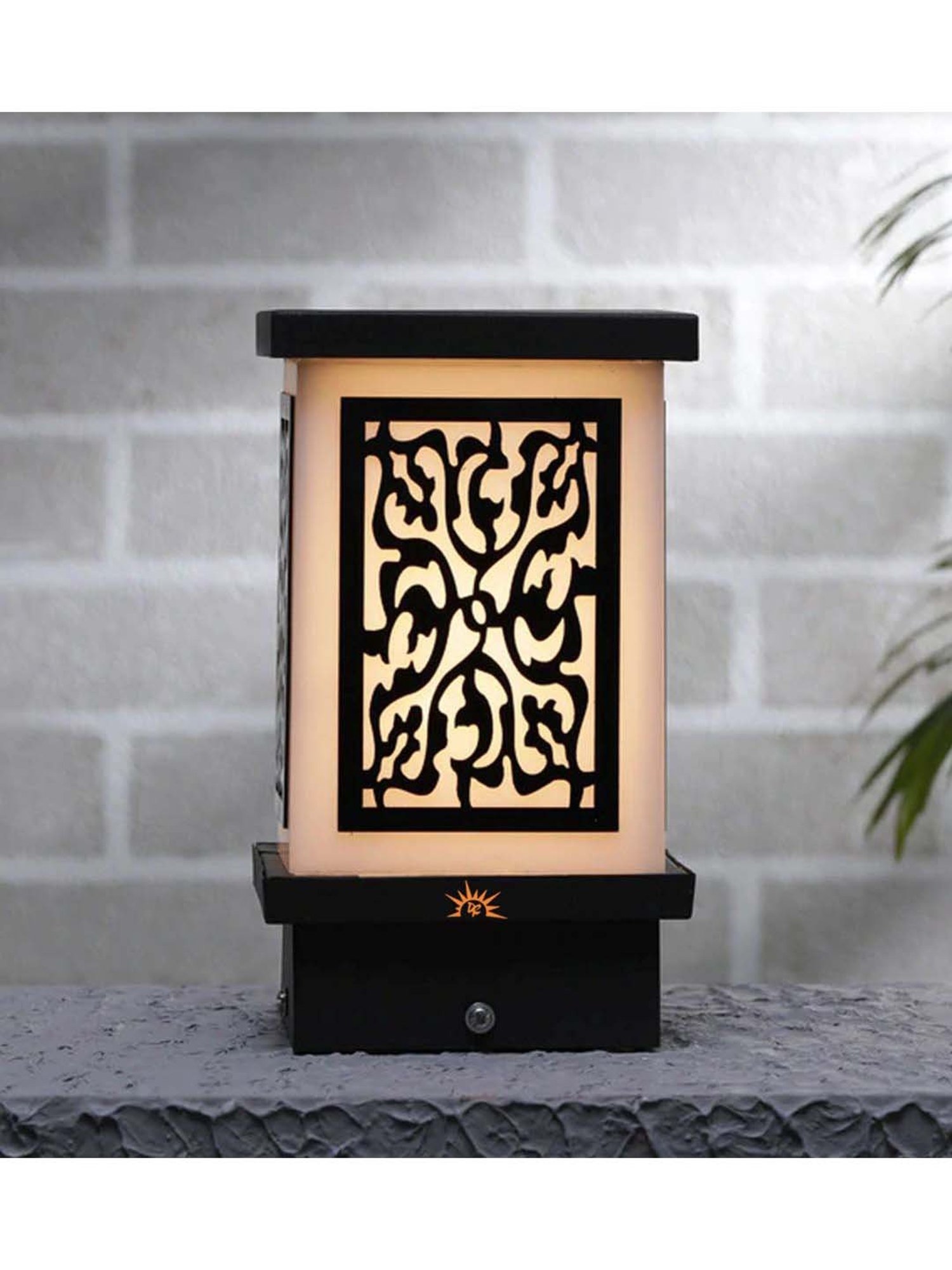 Pure Home and Living Grey Glass Trophy Shaped Table Lamp Stand