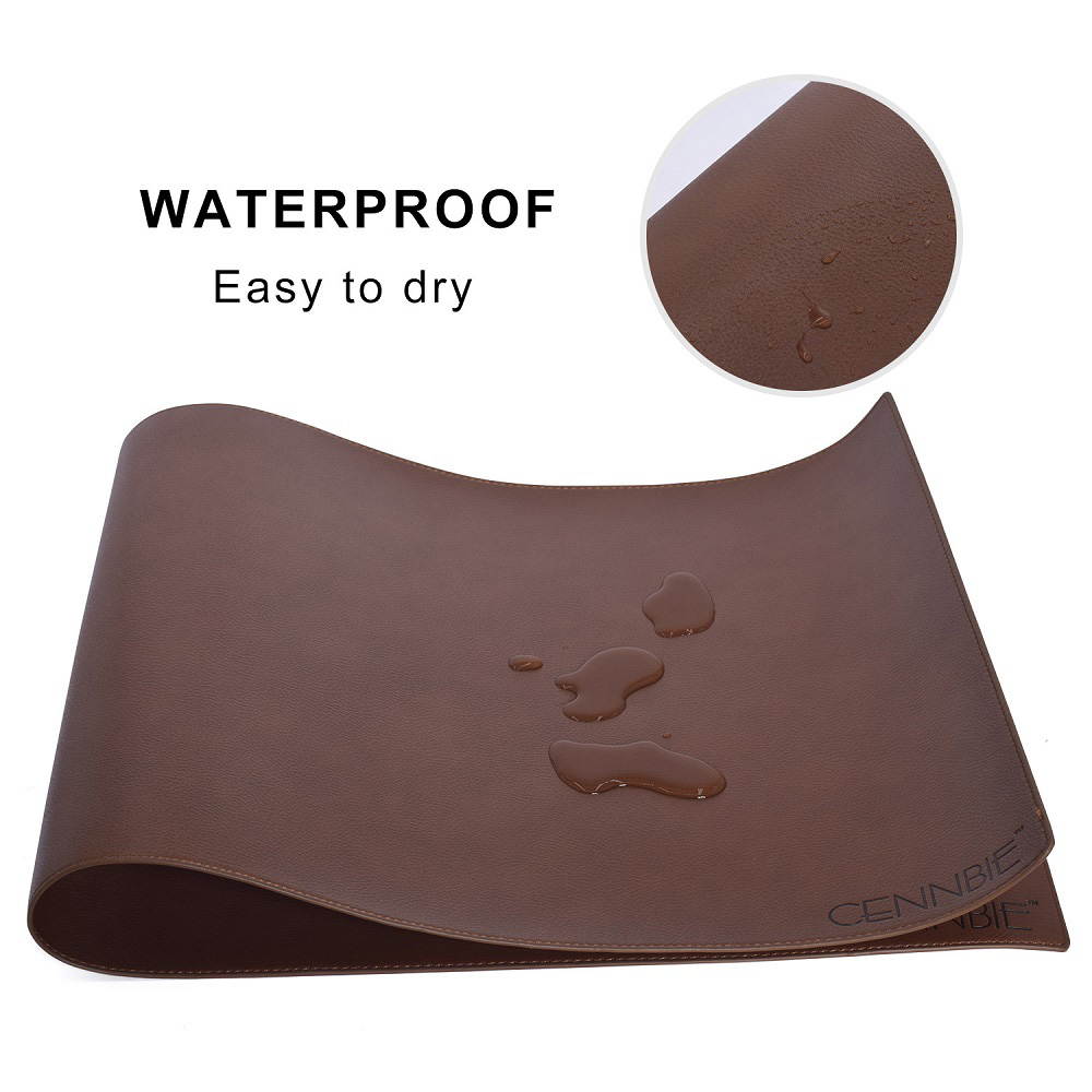 PU Leather Gaming Mouse Pad Computer Games Large Size 895 *395 MM PU Leather Desk pad(Brown)