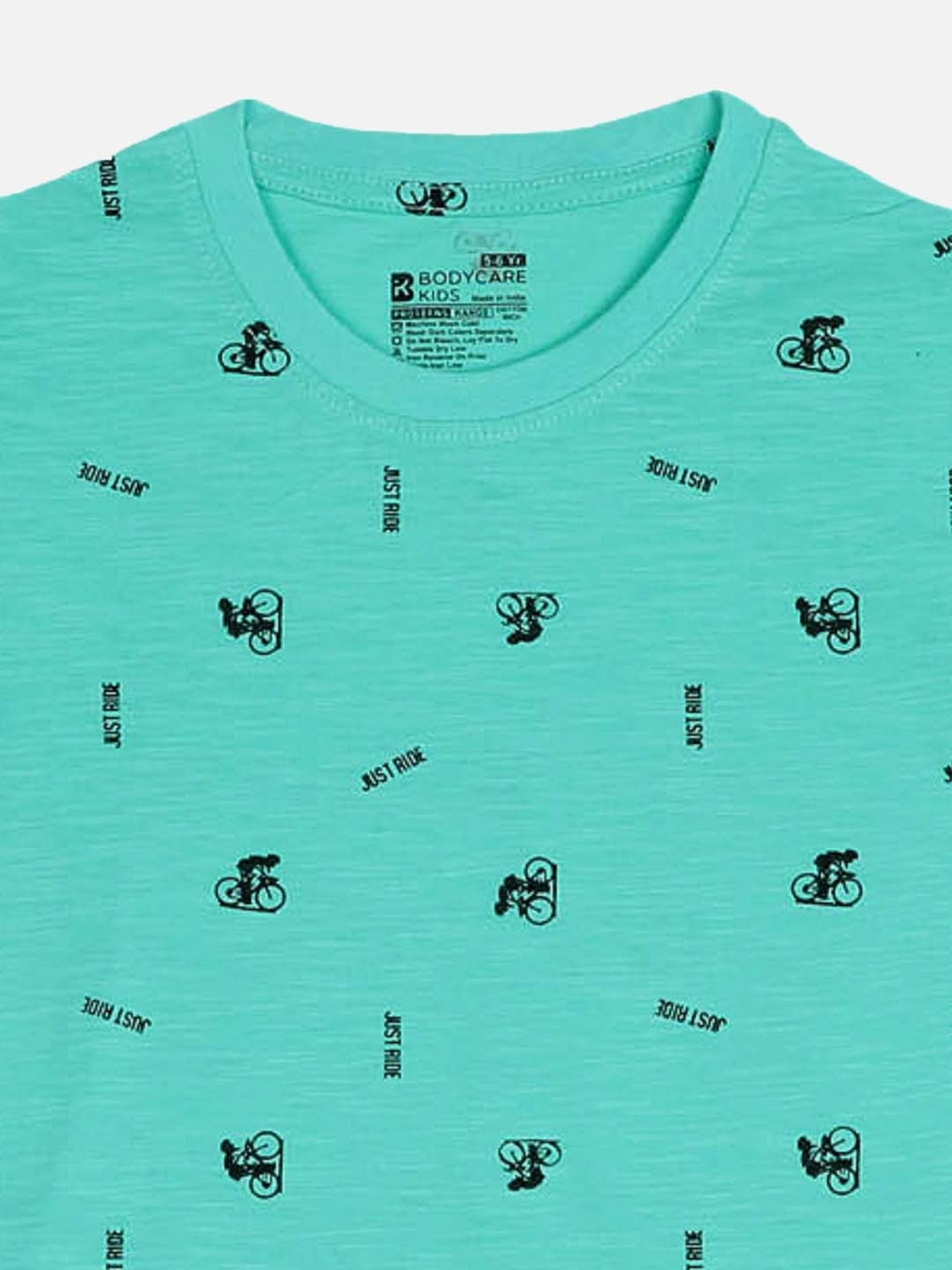 Bodycare Kids Green Cotton Printed T-Shirt