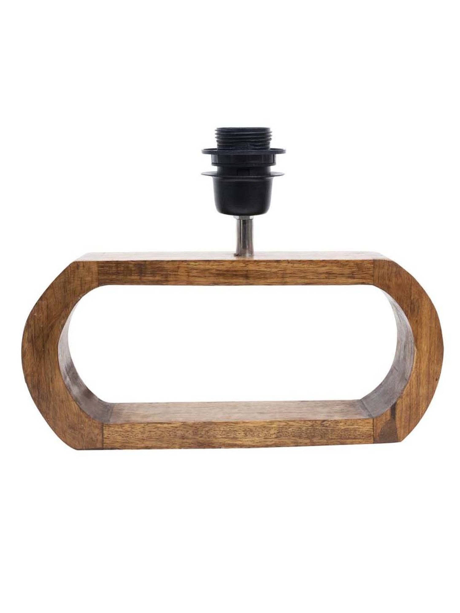 Homesake White & Brown Wood Bedside Desk Nightstand Table Lamp