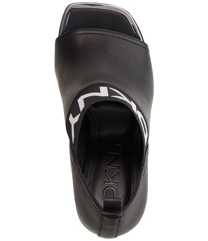 DKNY Alvin Peep Toe Logo Band Leather Shooties