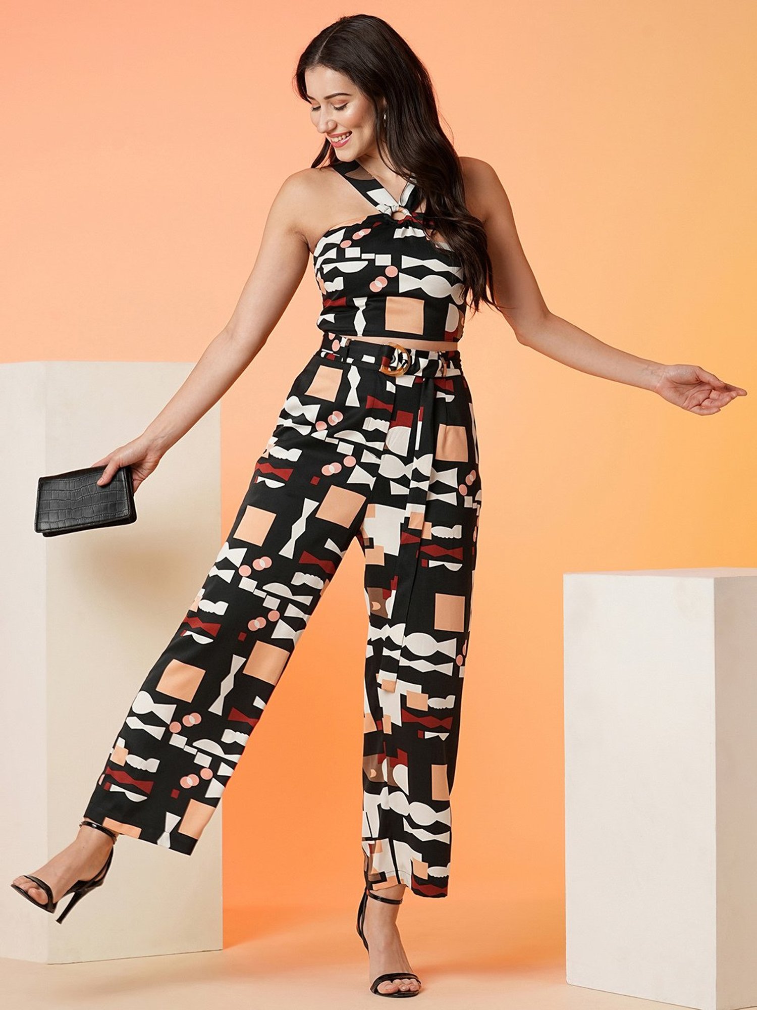 Globus Black Printed Co-Ord Set