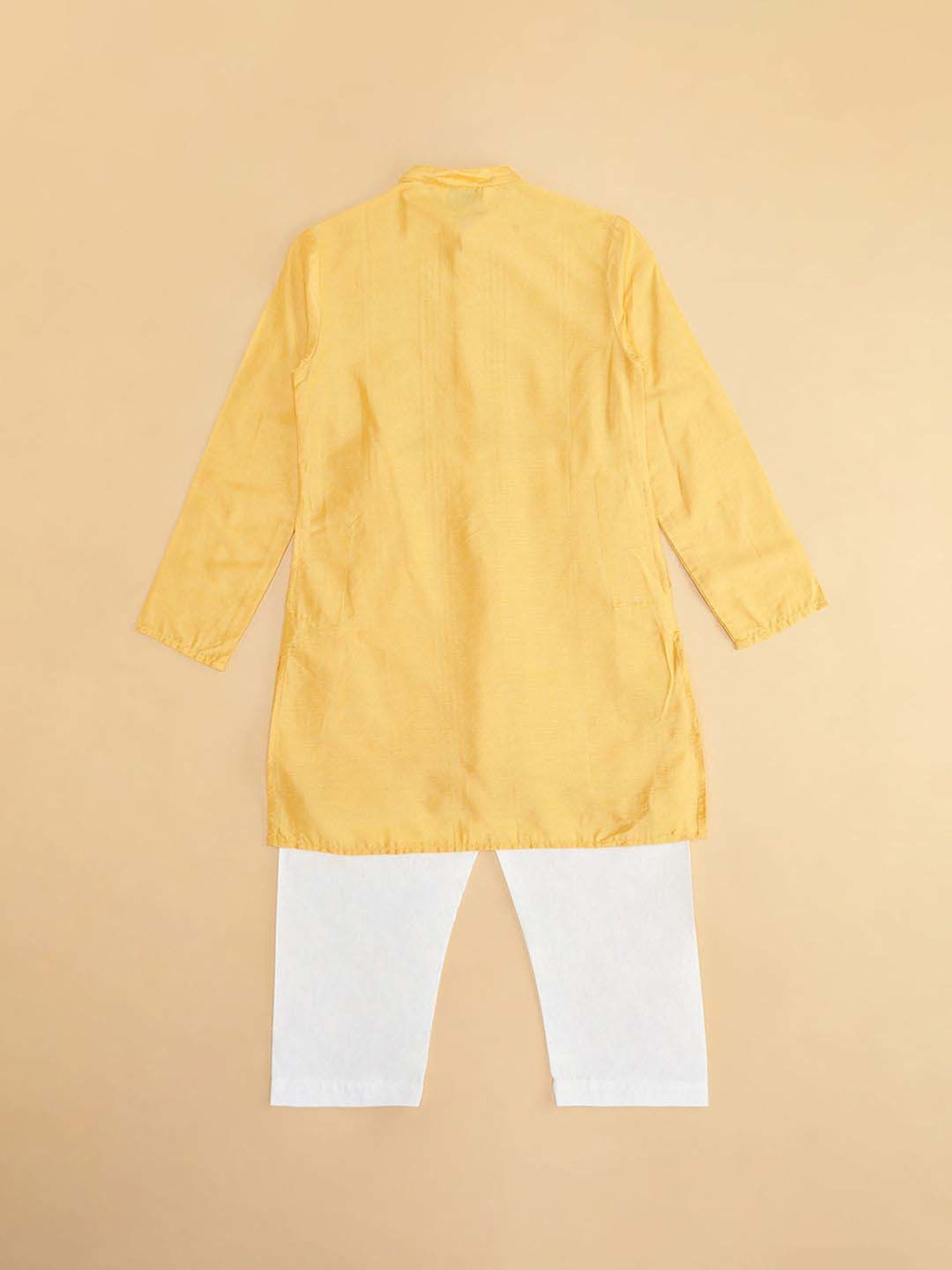 VASTRAMAY Kids Pink & White Floral Print Kurta Set